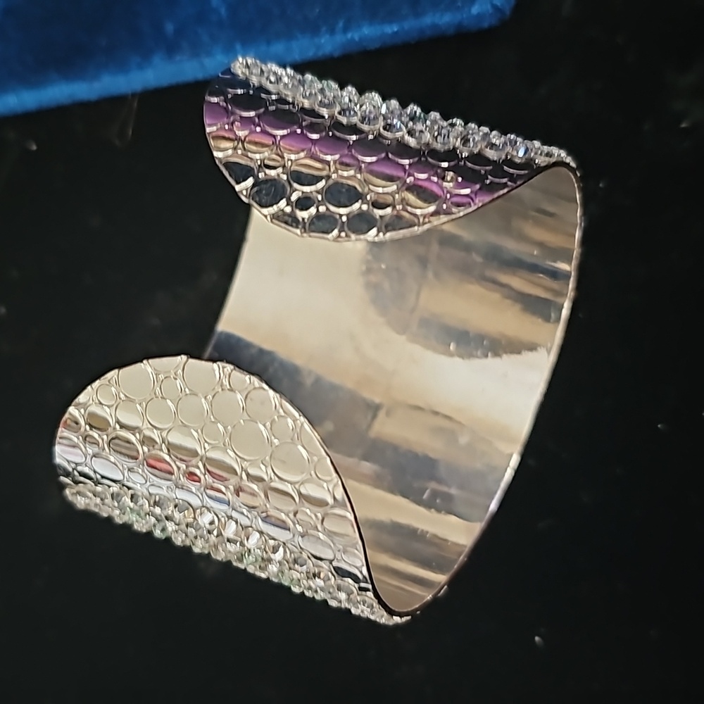Large Embellished Rhinestone Cuff - Picture 4 of 4